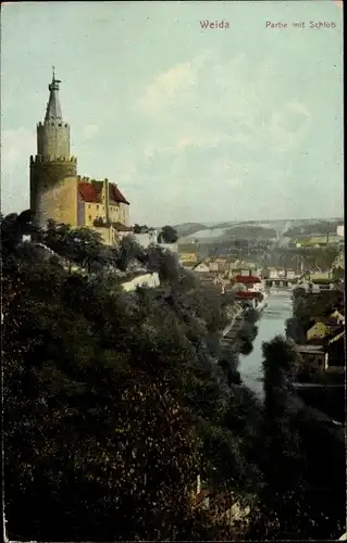 Ak Weida in Thüringen, Schloss Osterburg mit Umgebung