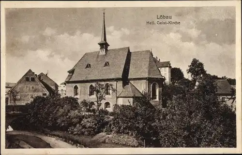 Ak Löbau in der Oberlausitz Sachsen, Heil. Geist-Kirche