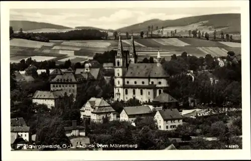 Ak Schirgiswalde in Sachsen, Blick vom Mälzerberg, Kirche