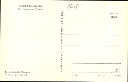Ak Schirgiswalde in Sachsen, im Hintergrund Crostau