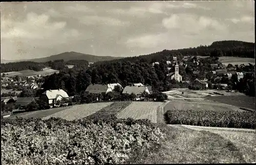 Ak Crostau Schirgiswalde Kirschau in Sachsen, Blick zum Ort über Felder