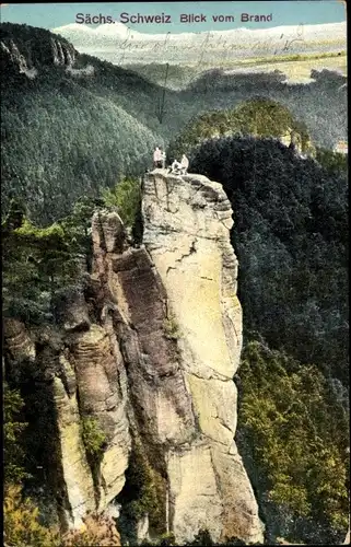 Ak Hohnstein Sächsische Schweiz, Blick vom Brand