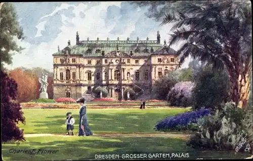 Künstler Ak Flower, Charles, Dresden, Großer Garten, Palais