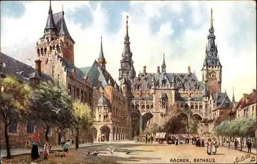 Künstler Ak Flower, Charles, Aachen, Rathaus