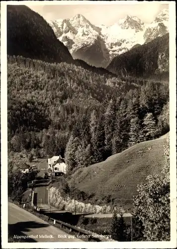 Ak Melleck Schneizlreuth Berchtesgadener Land, Alpengasthof, Blick geg. Loferer Steinberge