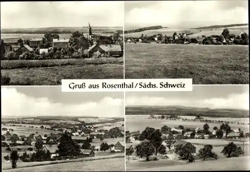 Ak Rosenthal Bielatal Sächsische Schweiz, Ortsansichten mit Umgebung