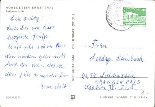 Ak Hohenstein Ernstthal in Sachsen, Betlehemstift, Außenansicht