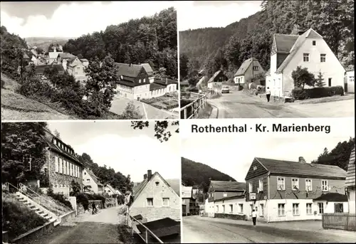 Ak Rothenthal Olbernhau im Erzgebirge, Straßenpartien, Teilansichten