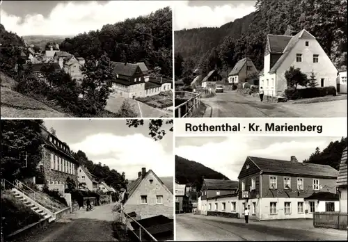 Ak Rothenthal Olbernhau im Erzgebirge, Straßenpartien, Teilansichten