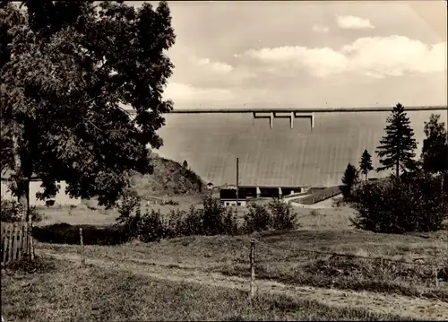 Ak Rauschenbach Neuhausen im Erzgebirge, Sperrmauer der Rauschenbachtalsperre