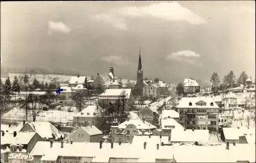 Ak Sebnitz Sächsische Schweiz, Panorama, Winter, Schnee