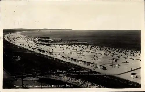 Ak Świnoujście Swinemünde Pommern, Blick zum Strand