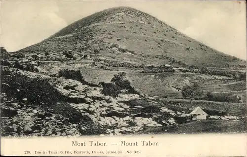 Ak Mont Tabor Israel, Blick zum Berg
