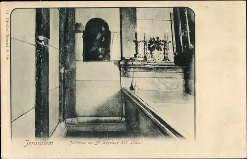 Ak Jerusalem Israel, Interieur du St. Sepulcre XIV station