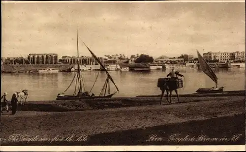 Ak Luxor Ägypten,The Temple seen from the Nile