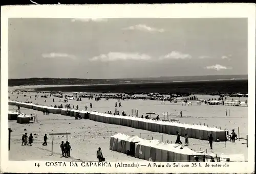 Ak Costa da Caparica (Almada) Portugal, A Praia do Sol com 35 k. de extersao
