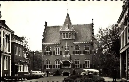 Ak Veendam Groningen Niederlande, Raadhuis