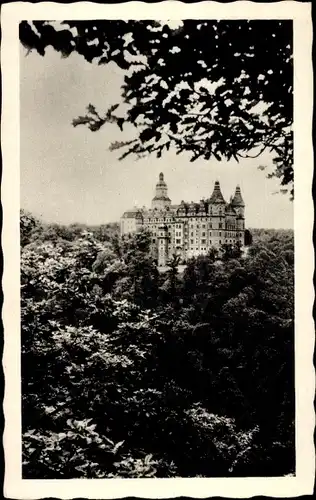 Ak Książ Fürstenstein Wałbrzych Waldenburg Schlesien, Burg, Schloss Fürstenstein, Zamek Książ