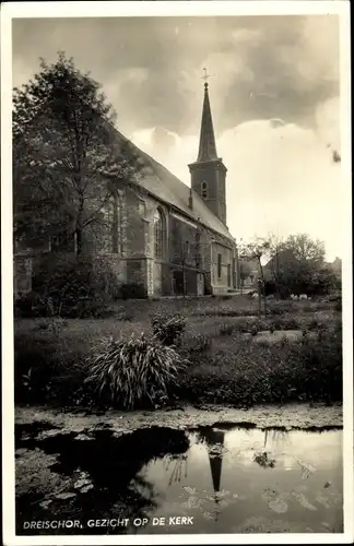 Ak Dreischor Zeeland, Gezicht op de Kerk