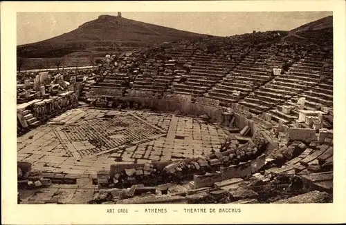 Ak Athen Griechenland, Théâtre de Bacchus