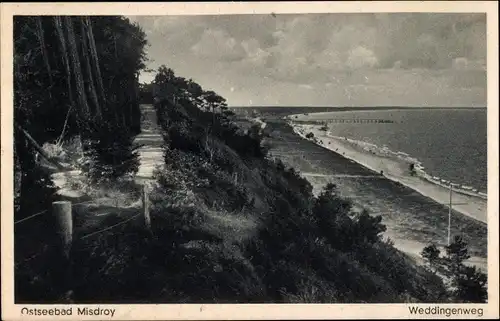 Ak Międzyzdroje Misdroy Pommern, Weddingenweg