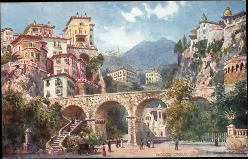 Künstler Ak Monte Carlo Monaco, L'Eglise de Sainte Devote