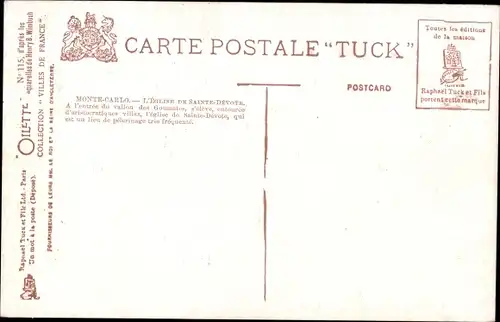 Künstler Ak Monte Carlo Monaco, L'Eglise de Sainte Devote