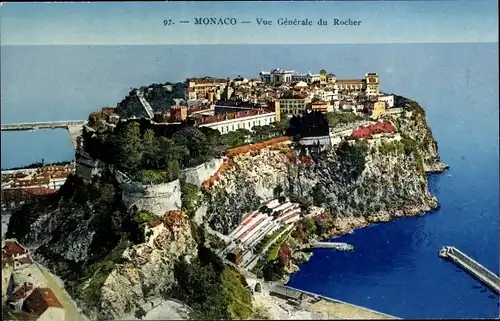 Ak Monaco, Vue Generale du Rocher