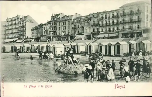 Ak Knokke Heist Heyst Knocke sur Mer Westflandern, La Plage et la Digue