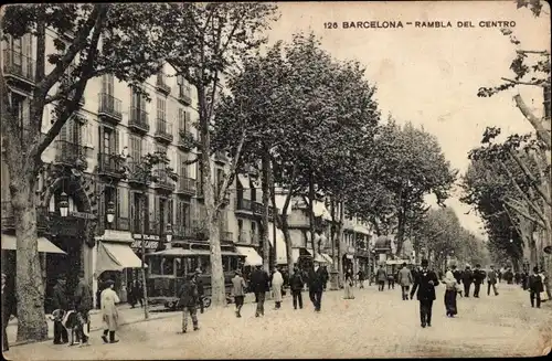 Ak Barcelona Katalonien Spanien, Rambla del Centro