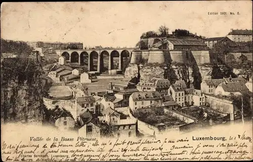 Ak Luxemburg, Vallée de la Basse Pétrusse, Ortschaft, Viadukt