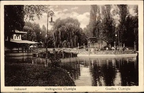 Ak București Bukarest Rumänien, Volksgarten Cismigiu, Gradina