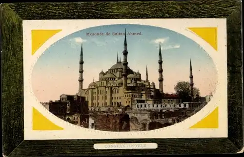 Präge Passepartout Ak Konstantinopel Istanbul Türkei, Mosquée de Sultan Ahmed