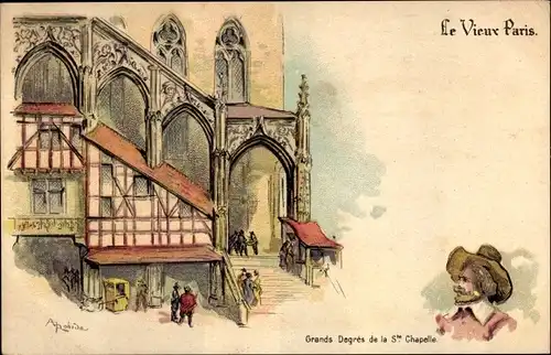 Künstler Litho Paris, Grands Degres de la Sainte Chapelle