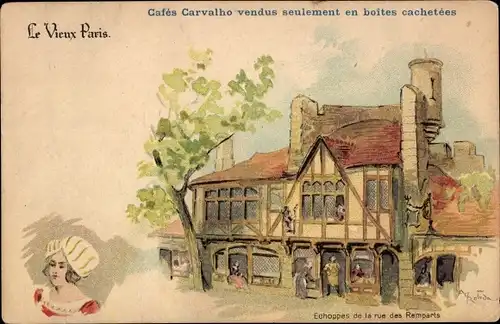 Künstler Litho Robida, Albert, Paris, Rue des Remparts