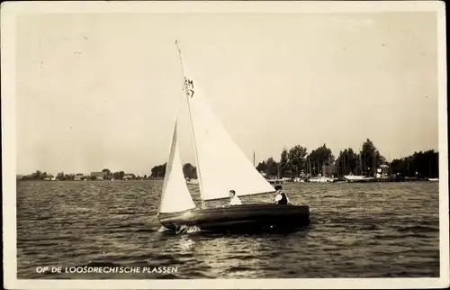 Ak Loosdrecht Nordholland Niederlande, Op de Loosdrechtse Plassen, Segelboot