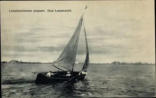 Ak Loosdrecht Nordholland Niederlande, Op de Loosdrechtse Plassen, Segelboot