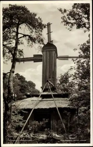 Ak Skansen Stockholm Schweden, Främmestadskvarnen