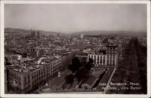Ak Barcelona Katalonien Spanien, Paseo de Colon, Vista parcial
