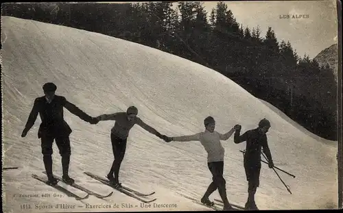 Ak Les Alpes, Sports d'Hiver, Exercices de Skis, une descente