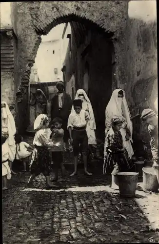 Ak Algier Alger Algerien, Casbah, Rue N'Fissa, Kinder