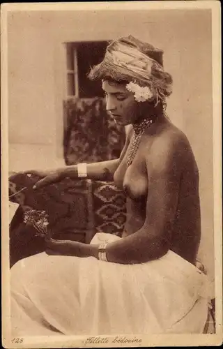 Ak Maghreb, Fillette bédouine, Beduinin, Portrait, Barbusig