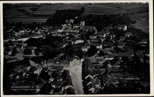 Ak Schwarzenbach an der Saale Oberfranken, Fliegeraufnahme