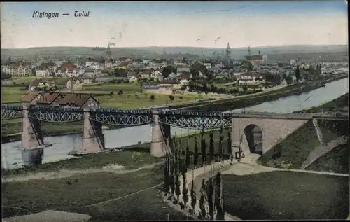 Ak Kitzingen in Mainfranken Bayern, Totalansicht von Ort, Brücke