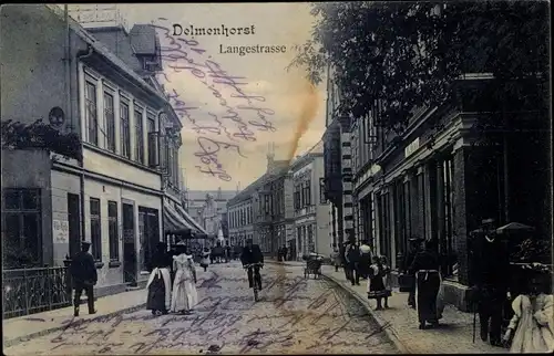 Ak Delmenhorst in Oldenburg, Lange Straße, Passanten