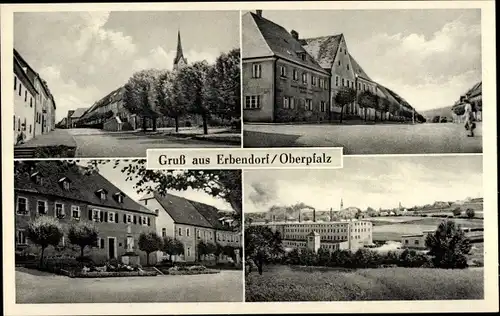 Ak Erbendorf in der Oberpfalz, Straßenpartie, Kirche, Panorama