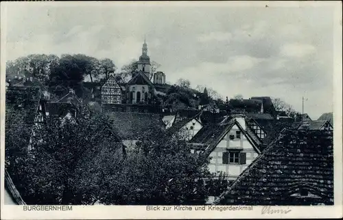 Ak Burgbernheim Mittelfranken Bayern, Kirche, Kriegerdenkmal