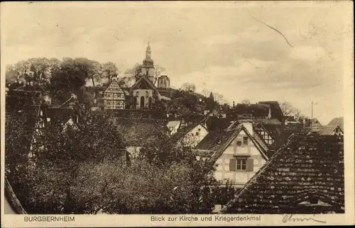 Ak Burgbernheim Mittelfranken Bayern, Kirche, Kriegerdenkmal