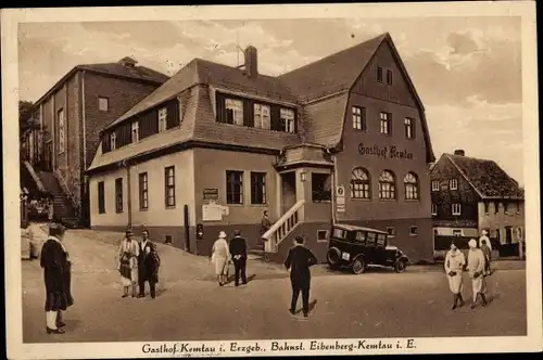 Ak Eibenberg Kemtau Burkhardtsdorf im Erzgebirge, Gasthof Kemtau, Auto