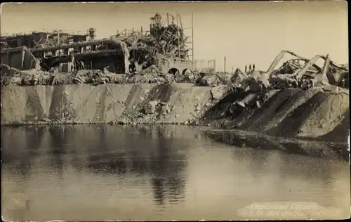 Foto Oppau Ludwigshafen am Rhein, Explosion des Stickstoffwerkes 1921, BASF